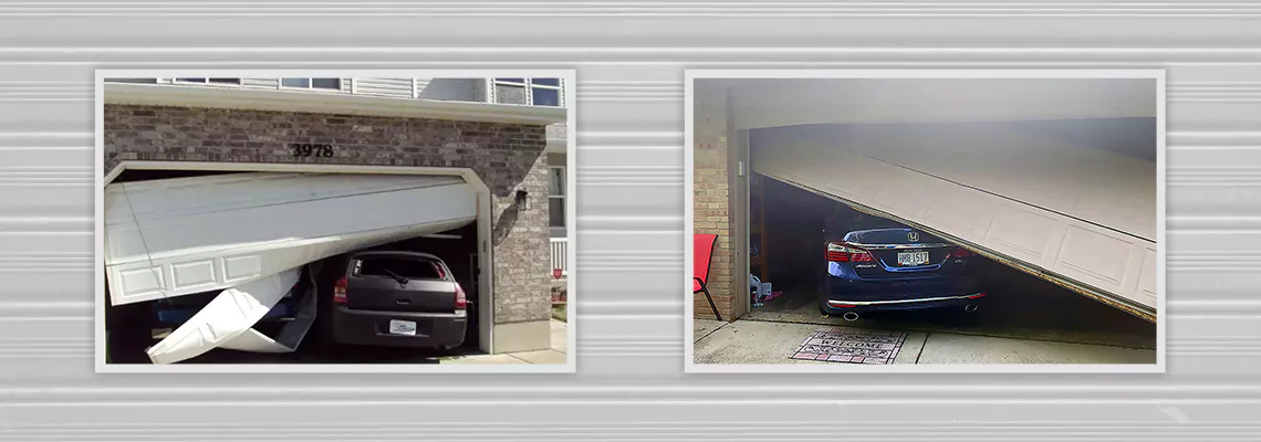 Repair Commercial Garage Door Got Hit By A Car in O'Fallon, Illinois